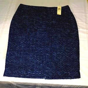 NWT Ann Taylor marine blue midi length skirt